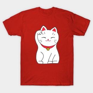 Hand drawn watercolor cute cats - Japanese Maneki Neko T-Shirt